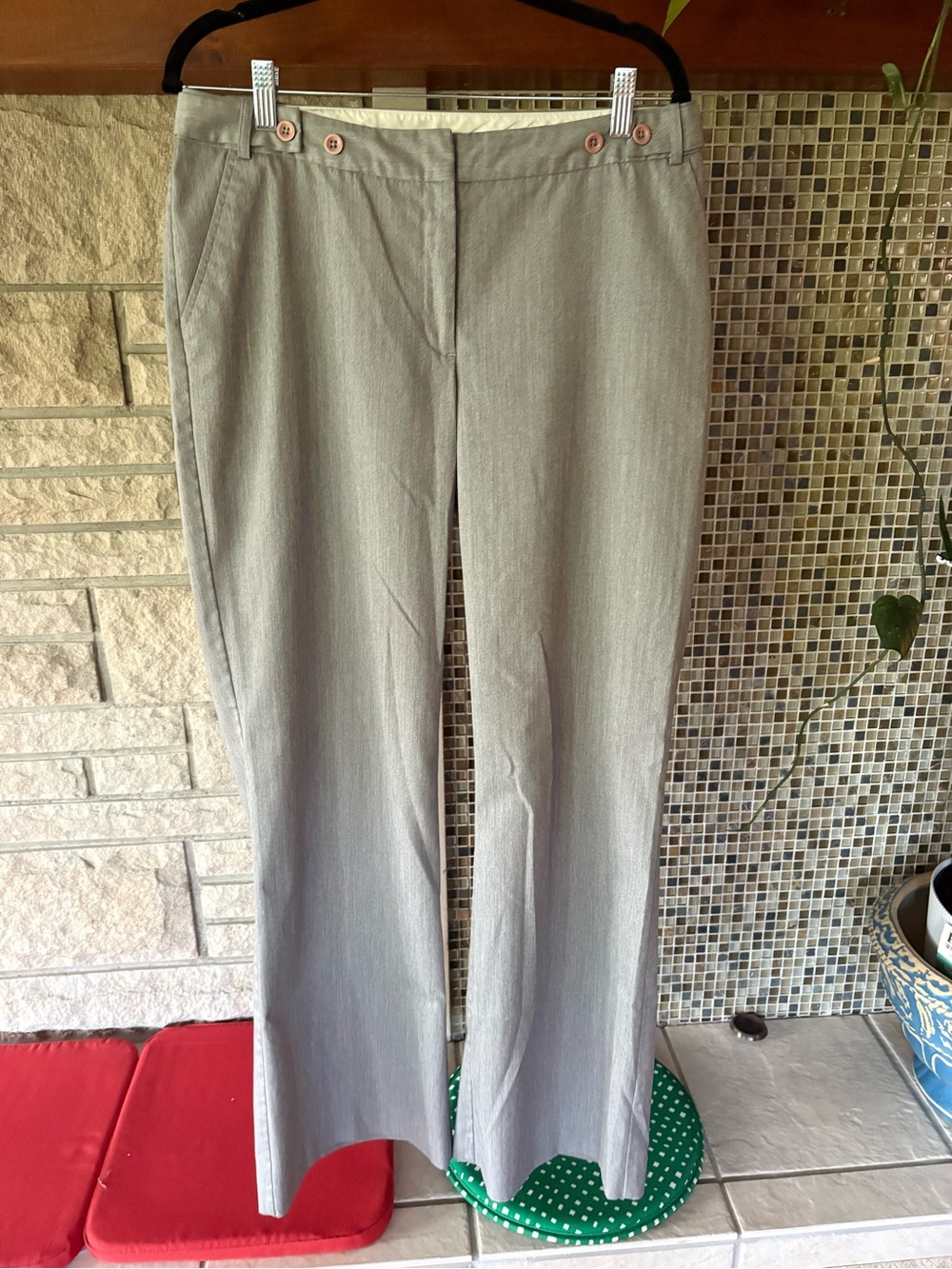 Worthington Light Gray Curvy Fit Dress Pants